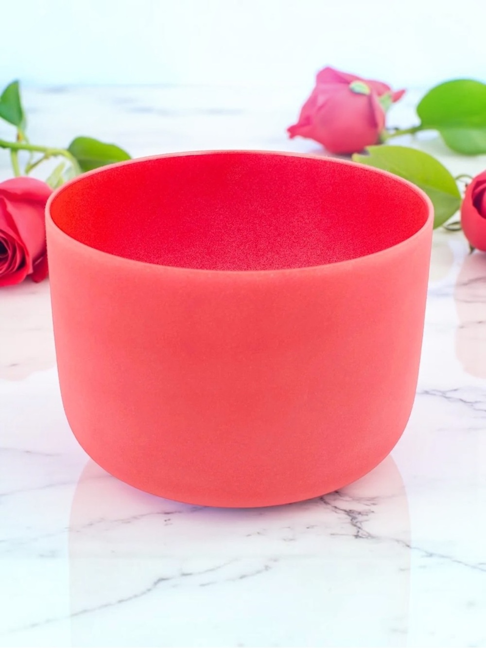 432 Hz Red Note C Frosted Crystal Quartz Singing Bowl